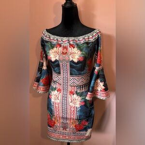 Floral Tropical Off-Shoulder Women's Dress